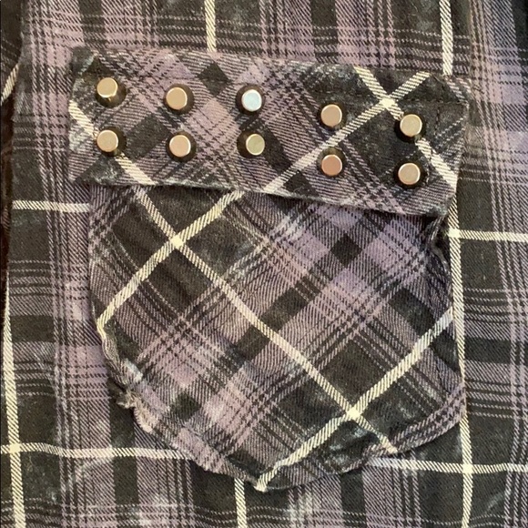 Rock Republic Purple Flannel Button Down - Picture 2 of 4